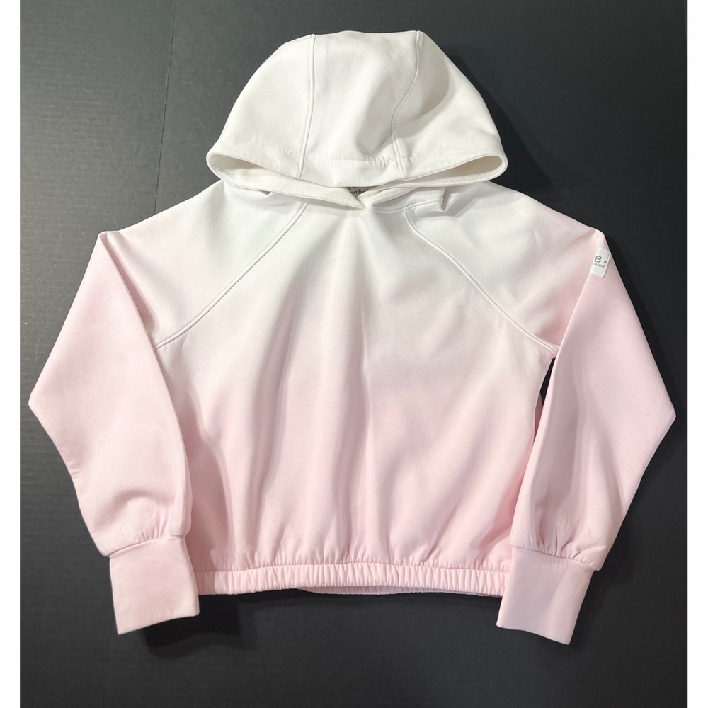 Abercrombie Kids Hoodie 9/10 YPB Active Ombre White Pink Thumbhole Sweatshirt